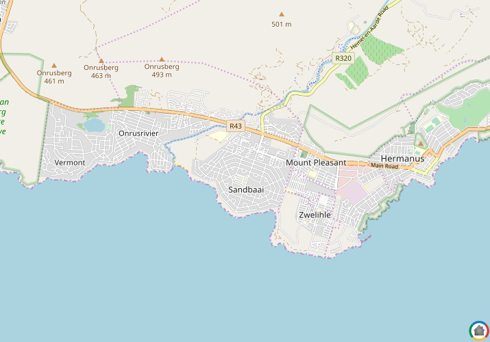 Map location of Sand Bay